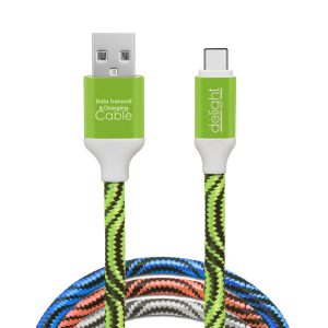 Delight Adatkábel USB Type-C szövet bevonat 4 szín - 1 m - 55436