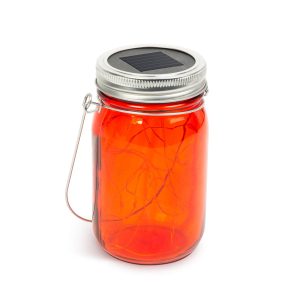 Globiz Felakasztható üveg szolár lámpa - hidegfehér microLED-ekkel - kék, piros, sárga - 11241