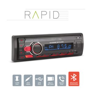 MNC Fejegység "Rapid" - 1 DIN - 4 x 50 W - BT - MP3 - AUX - SD - USB - 39750