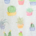 Family Zuhanyfüggöny - kaktusz mintás - 180 x 180 cm - 11528E