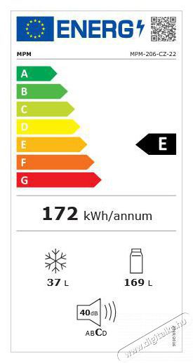MPM Kombinált hűtőszekrény 206L Fehér - MPM-206-CZ-22